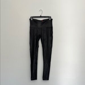 spanx faux leather leggings, size large